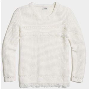 NWT J Crew Long Sleeve Fringe Sweater
